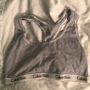 Striped Calvin Klein sports bra